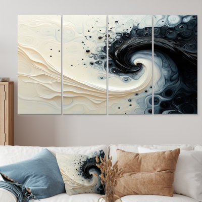 Noir et blanc en spirale encre rythmique rivière IV