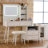 Philip Retractable Makeup Vanity with LED Mirror, Cabinet, Charging Ports & Stool-115330406
