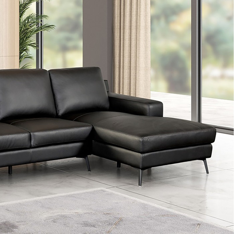 Canapé modulaire Jameisen, Right Hand Facing, Black Leather Match