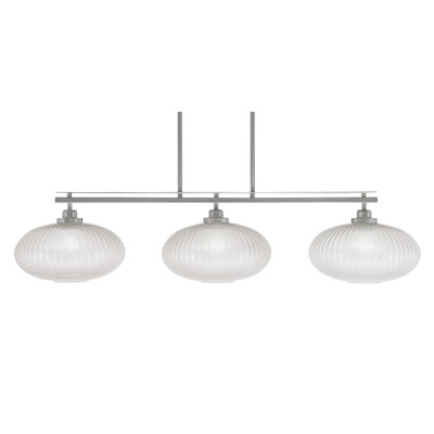 Odyssey 3 Light Island Light With 12" Micro Bubble Ribbed Glass