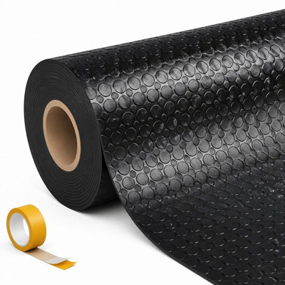 Heavy Duty PVC Garage Floor Mat 7.5x25 ft with Non-Slip Coin Pattern, Waterproof Durable Roll-Out Flooring for Cars, SUVs, Workshop