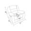 Fauteuil inclinable lourd 76,93 lb avec housse en tissu - Blocs de coin renforcés beiges et lombaire