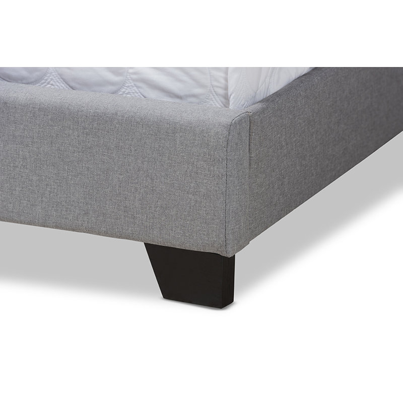 Lit standard tapissier Aghacully, Double, Gris clair