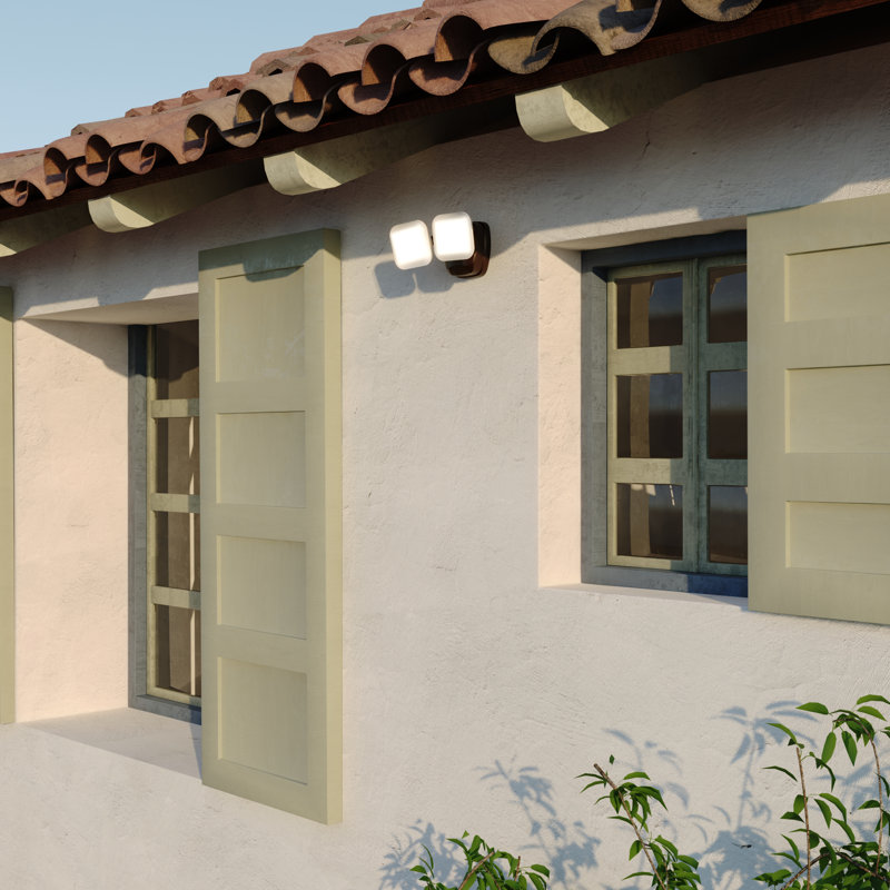 Koljo 2 Light LED Outdoor Dusk to Dawn Security Flood Light Bronze, Bronze