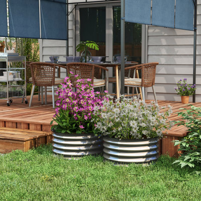 2 de jardin surélevés galvanisés - boîtes de plantation d'extérieur sécuritaires pour les jardins de fleurs, d'herbes et de légumes