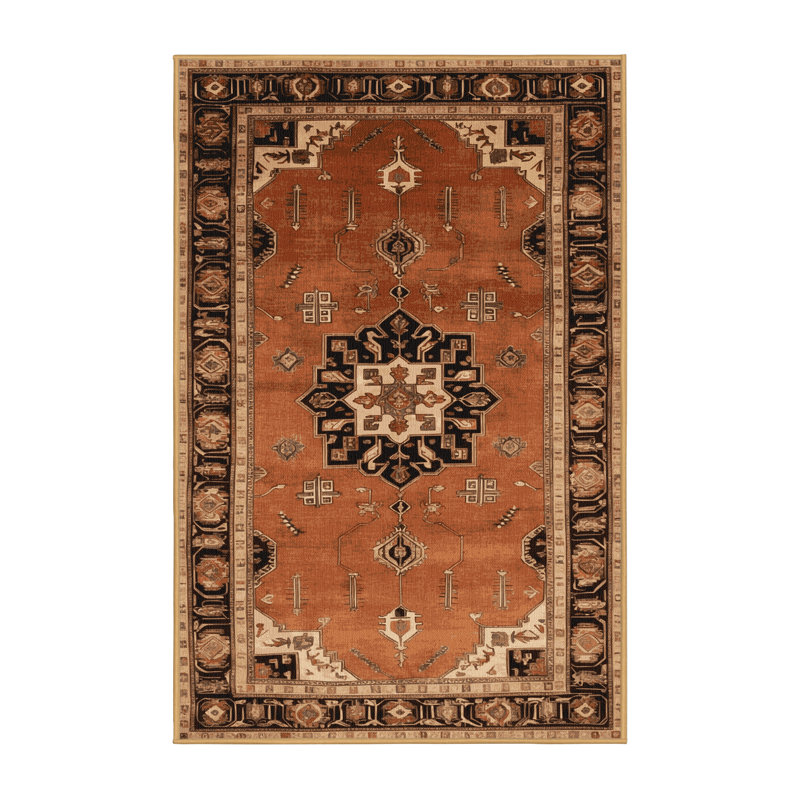 Tapis brun lavable à la machine, Rectangulaire 8 pi x 12 pi