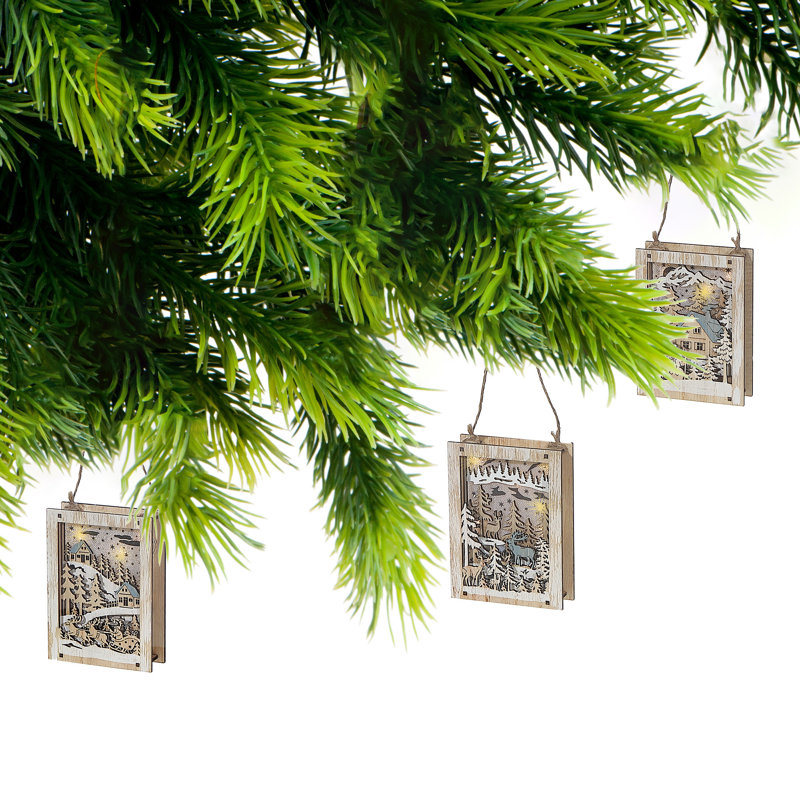 Ihcasadecor 5'' Wood Snowflakes Holiday Shaped Ornament