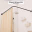 Tringle de douche en coin robuste en L 39 po - 67,8 po x 55 po - 84 po - réglable, 12 crochets et support de plafond-124533157