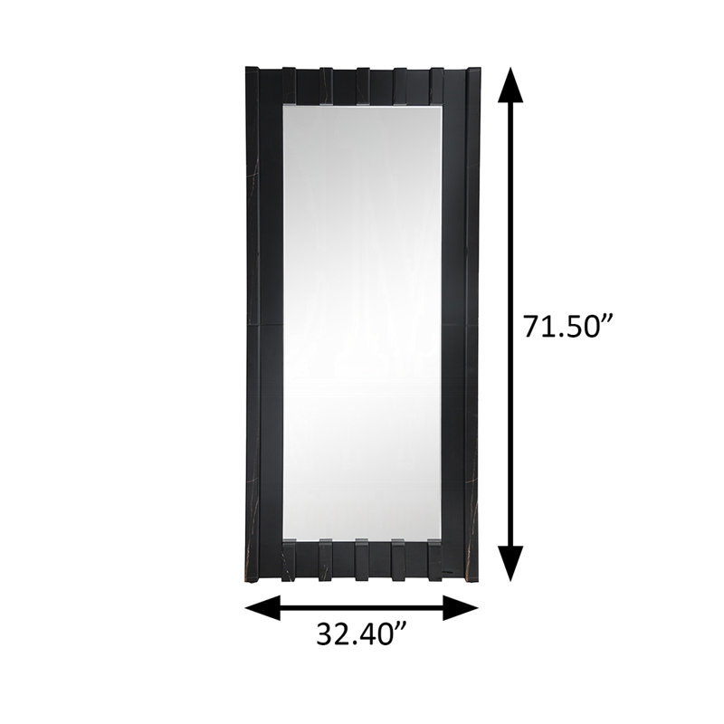 Miroir de plancher l 32,4 po, noir