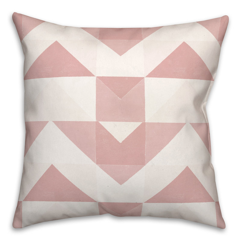 Housse et insert de coussin carré extérieur Geo Blocks 7, 18 po x 18 po, Rose
