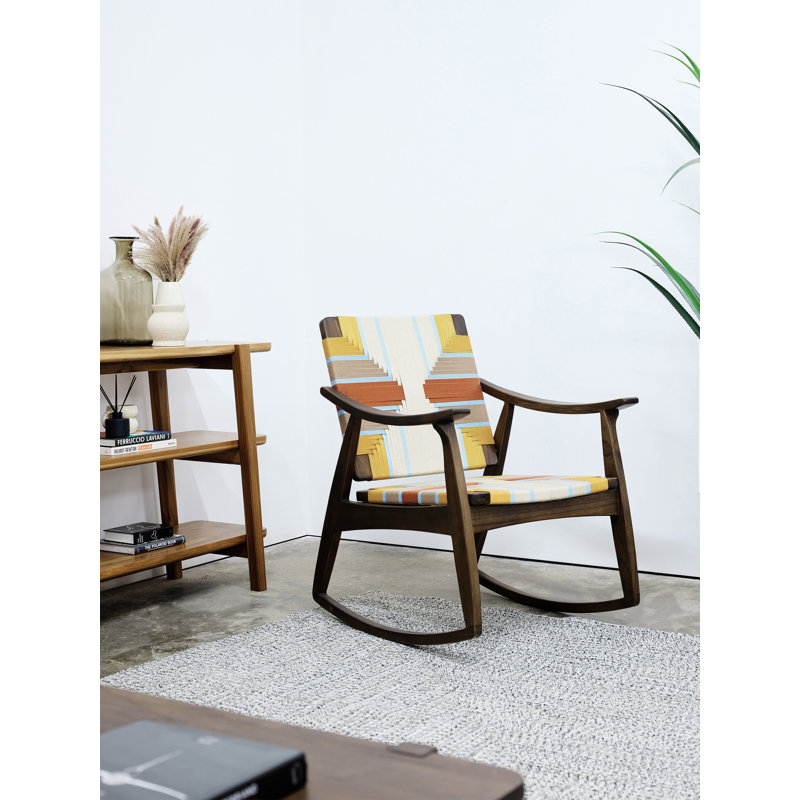 Chaise berçante Izapa, Café, Perle à motif lagon