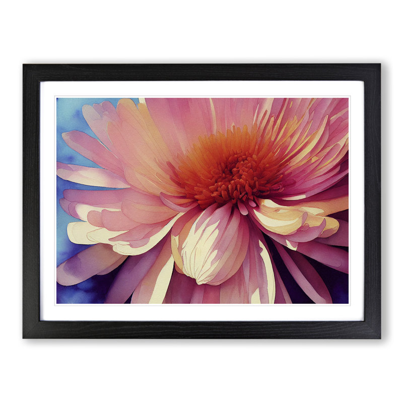 Chrysanthemum Watercolour Flower Vol.3 - Framed Print, Black Framed, 25cm H x 34cm W x 2cm D