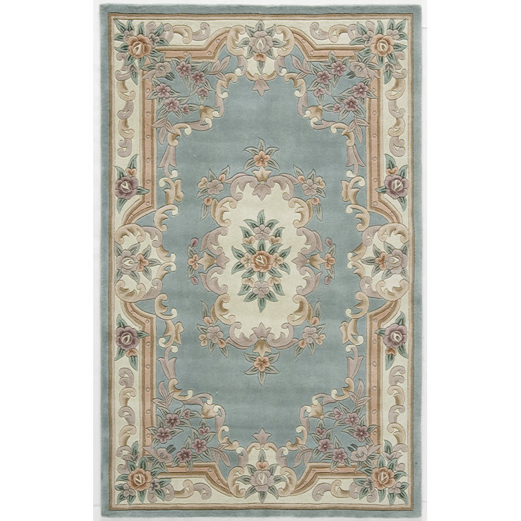 Tapis vert clair Aubusson