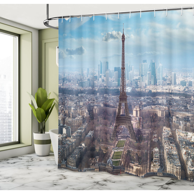 Shower Curtain with Hooks Included, 70"H x 69"W