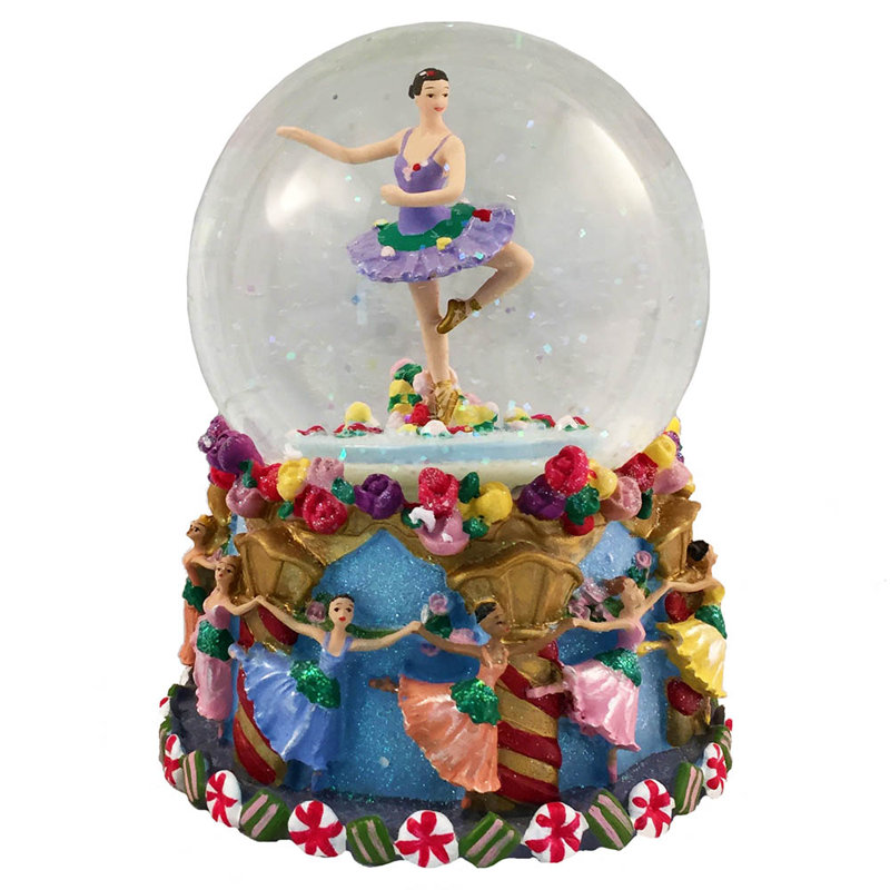 Boule à neige ballerine en forme de ballerine de fleurs