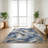 Abstract Blue Marble Area Rug 5x7 Machine Washable with Non-Slip Backing for Bedroom Living Room-2028628422
