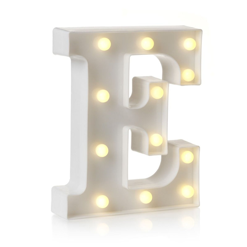 Klehm LED Alphabet Light Up Letters and Numbers, E