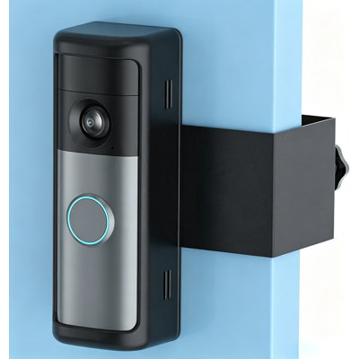 Anti-Theft No-Drill Doorbell Mount for Battery Video Doorbell/Plus/Pro , Tool-Free Installation for Apartment Rental, Weatherproof ABS with Rain Cover, Fits 0.8-2.3 Inch Doors
