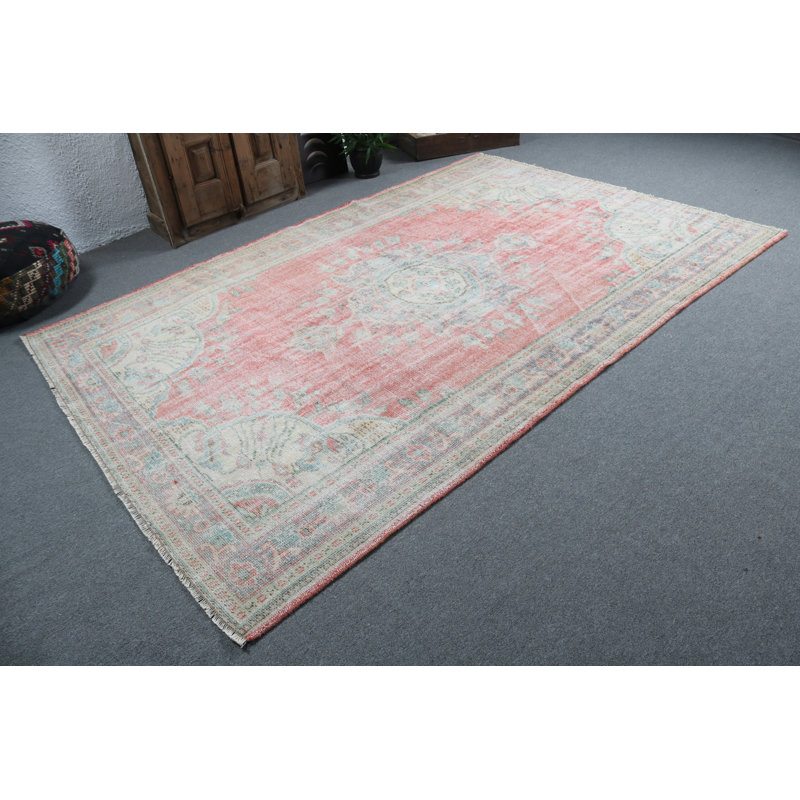 Le tapis turc Oushak fait à la main de couleur rouge riche offre un style éclatant pour les salons et les chambres