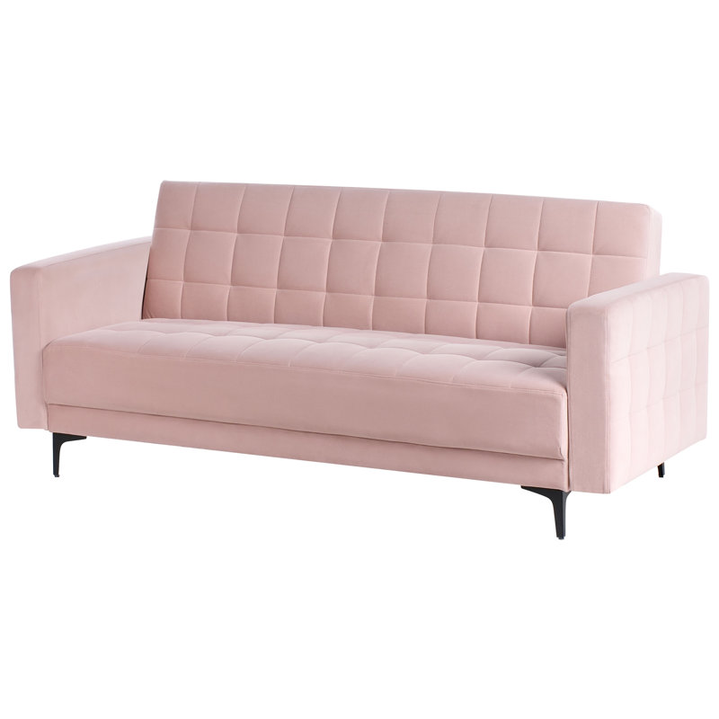 Chmura 3 Seater Velvet Sofa Bed, Pink