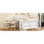 Lit mezzanine simple avec bureau portatif et tablettes, blanc, lit en bois massif amélioré pour la chambre à coucher, rangement pratique rétractable-1683309011-1683309008