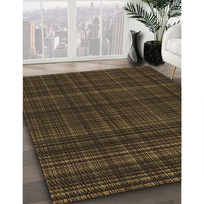 Tapis brun tissé à la machine, Rectangle 7 pi x 9 pi