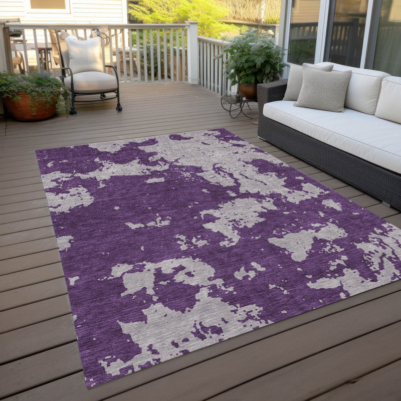 Maliana Washable Abstract Indoor / Outdoor Rug, Rectangle 2'6" x 3'10"