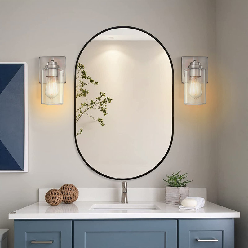 2 - Light Dimmable Bath Sconce, Brushed Nickel