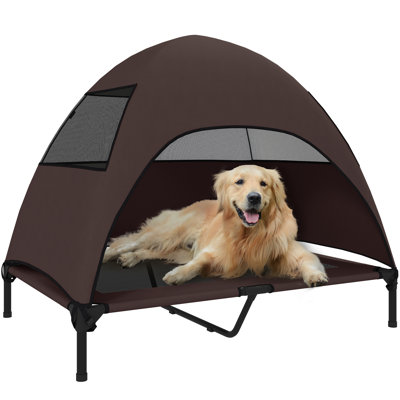 Lit pour chien surélevé d'extérieur avec auvent