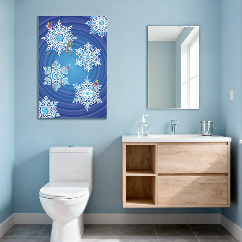 Motif de flocons de neige de Noël sur fond tourbillonnant, H 18 po x l 12 po