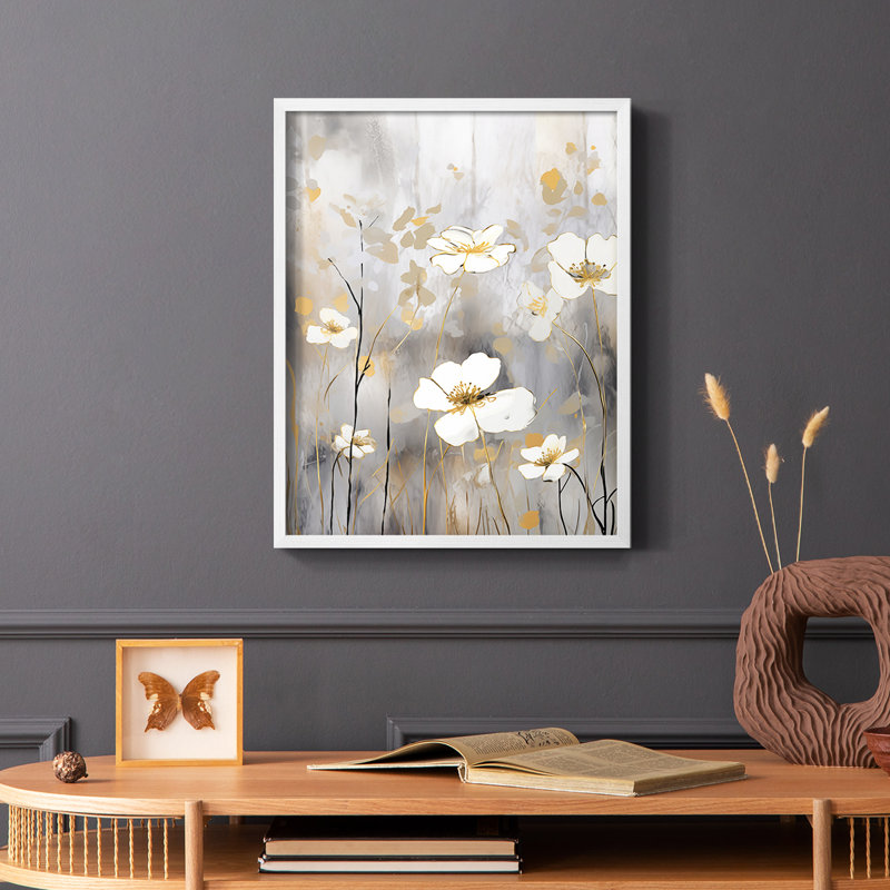 Série FLORAL CDxxiv - reproduction encadrée de qualité supérieure - prête à être accrochée - aucun clou requis