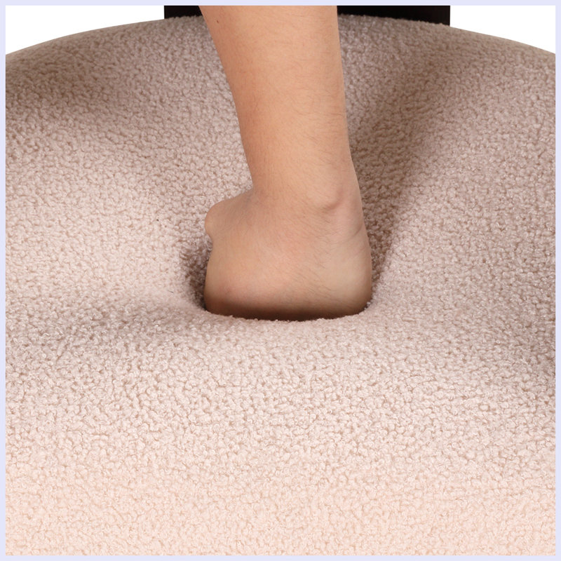 Fauteuil demi-tonneau de 32,6 po Vanise, Velours beige