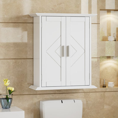 Wall Mounted Medicine Cabinet with Adjustable Shelves, Bathroom Storage Cabinet, Space-Saving Organizer for Bathroom, Kitchen & Laundry Room