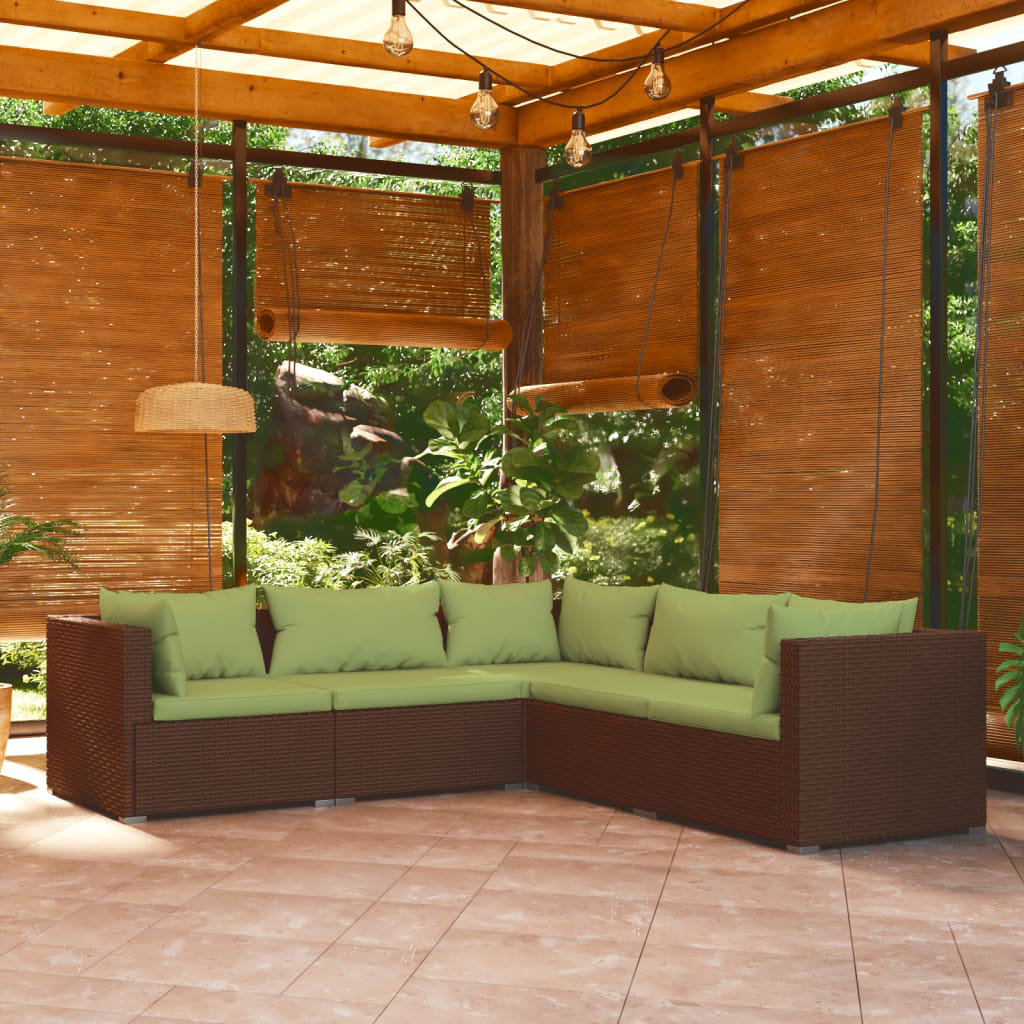 5-Sitzer Lounge-Set Greenbush aus Polyrattan mit Polster