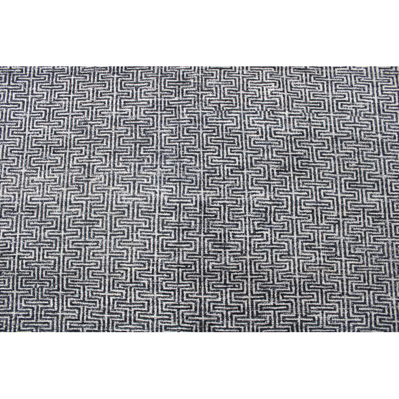 Tapis marocain en laine à poils longs noir / blanc, Rectangle 12 pi x 15 pi