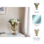 Vase décoratif en verre à piédestal à volants de style moderne glamour pour le salon, la chambre à coucher, le bureau ou la maison - brun 18 po