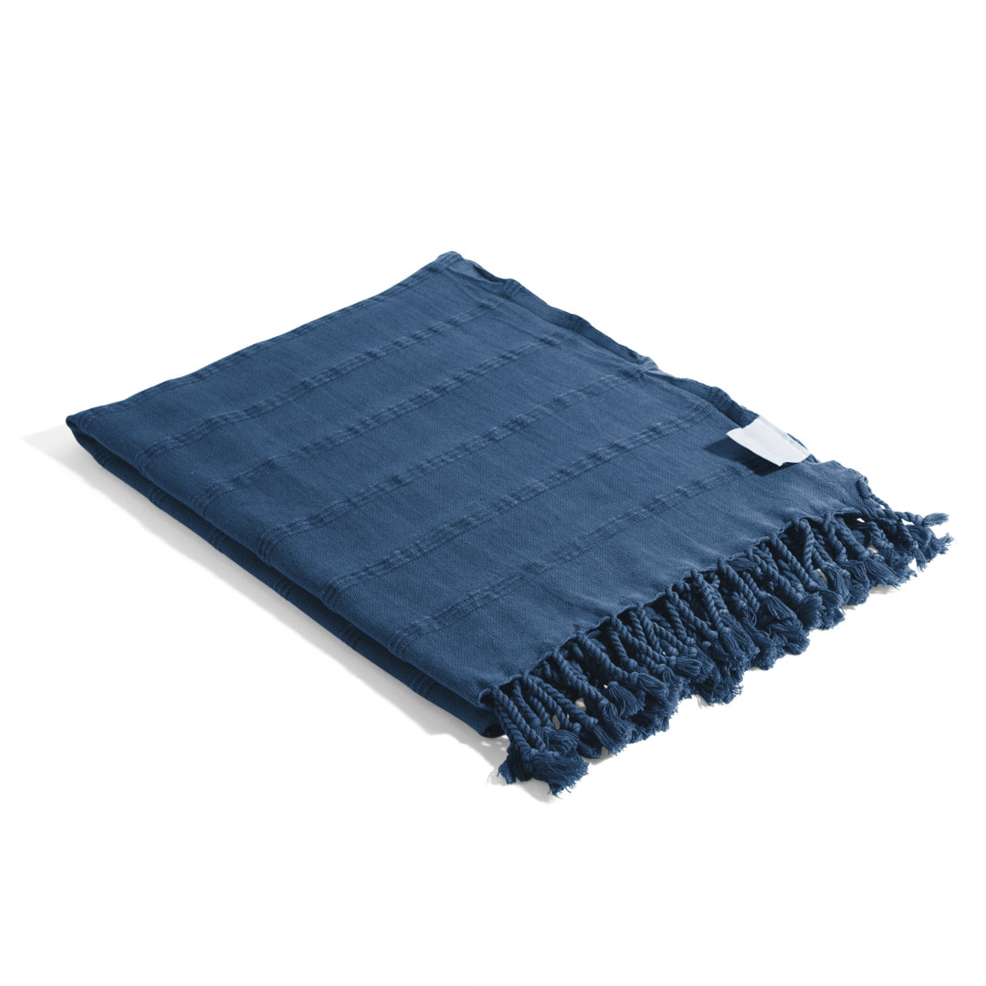 Chanyah Stonewashed Luxe Organic Cotton Turkish Bath Towel, Sand Resistant Beach Peshtemal, Thin and Lightweight, 67" x 33" Bay Isle Home™ 