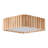 3-Light Wood Square Flush Mount Ceiling Light with PS Diffuser
