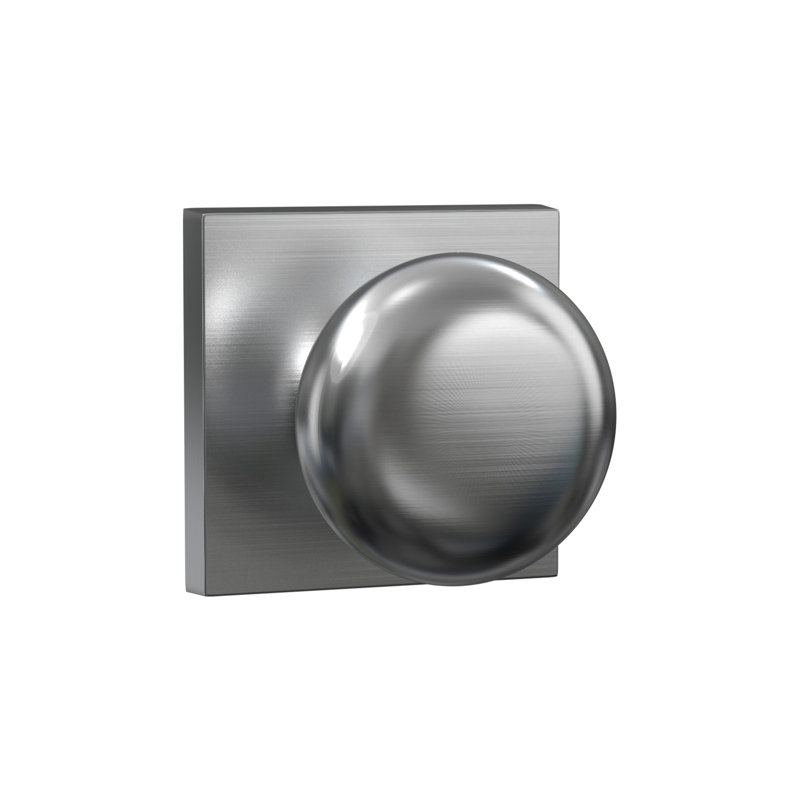 Bravura 906-7 Macon Passage Knob on Square Contemporary Rose in Satin Nickel