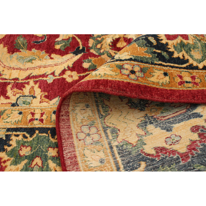 One-of-a-Kind Rectangle 8' X 10'2" New Age Wool Area Rug in Blue/Dark Red/Beige