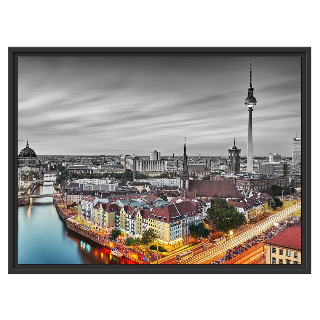 Berlin Stadtpanorama Gerahmter Fotokunstdruck