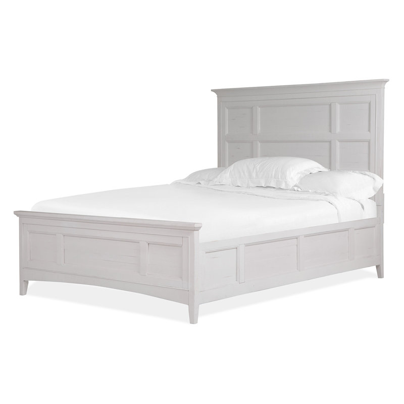 Liz Queen Panel Bed, White, Queen
