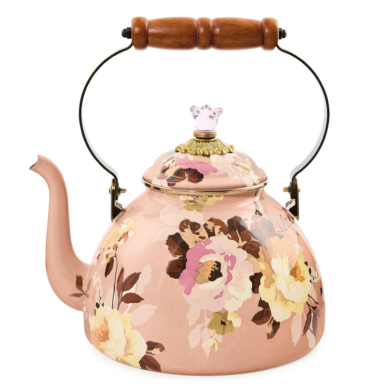 Wild Rose Tea Kettle, Mauve, 3 quarts