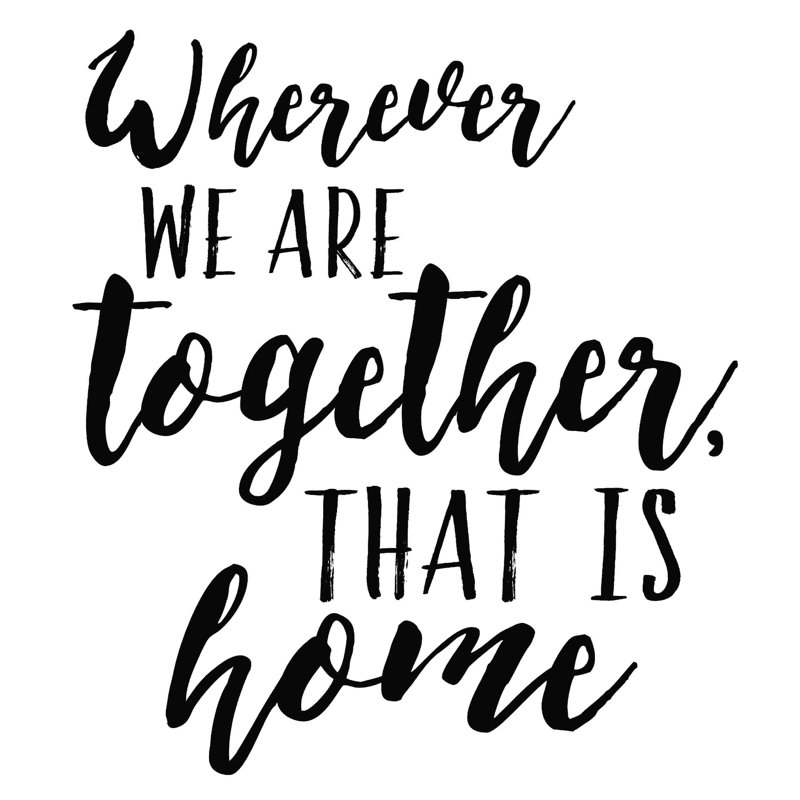 «Whereever Together 3», art textuel sur toile tendue, H 36 po x l 36 po
