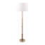 Lampe sur pied haute avec basse en travertin pour chambre à coucher - Lampe traditionnelle décorative pour salon et bureau - 61 po, blanc et or