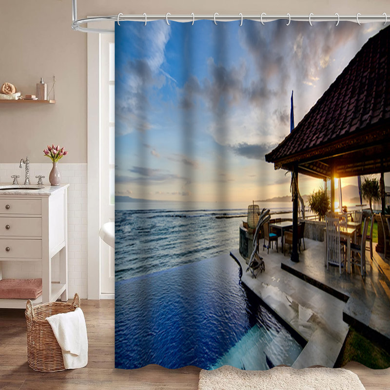 Rideau de douche Sunset Beach, L 72 po x l 78 po