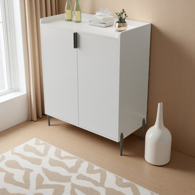 2 Doors Home Wine Bar Cabinet With Wine Rack & Adjustable Storage Shelf, Modern Sideboard With Soft-Closing Hinge, Dinning Room Buffet Cabinet, Liquor Cabinet Kitchen, Living Room Coffee Cart