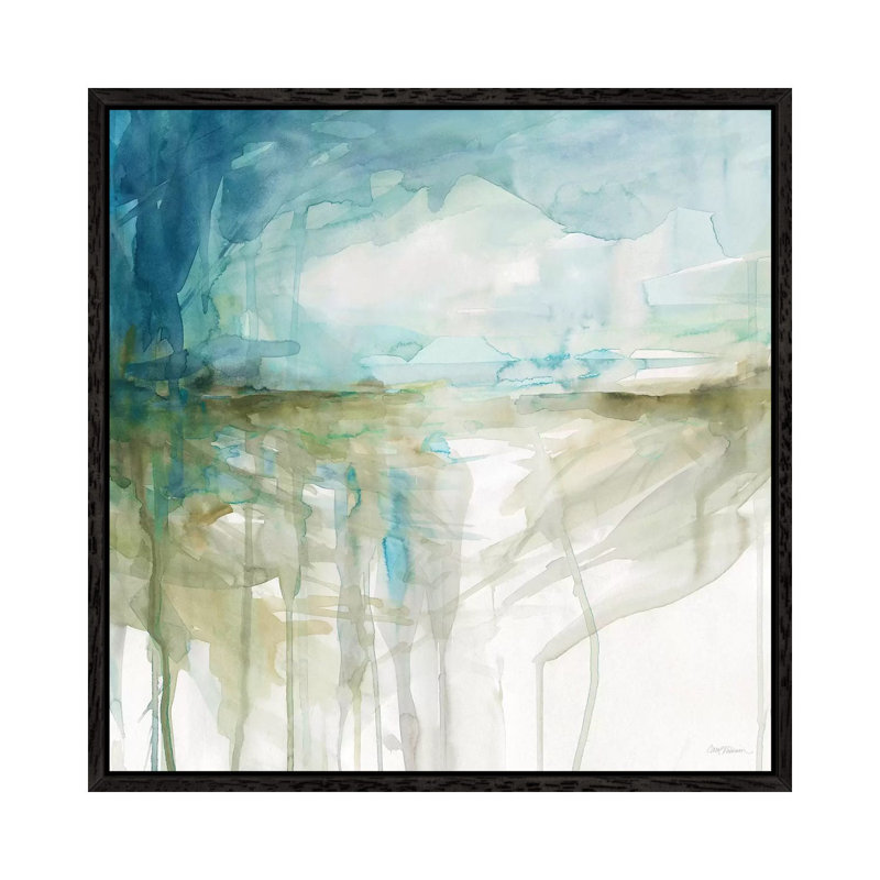 Spring Glacier by Carol Robinson - Painting on Canvas, 45.72 cm H x 45.72 cm W, Black Framed