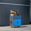 Chariot multi-outils bleu avec roues