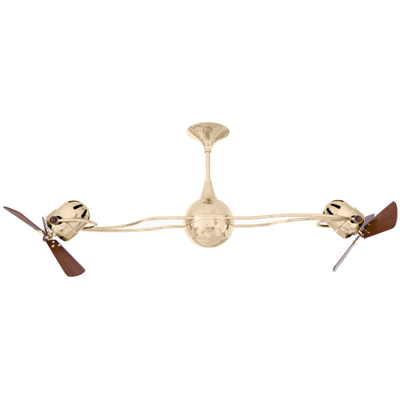 62" Italo Ventania 3 Blade Ceiling Fan, Polished Brass